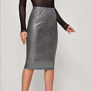 ❤️High Waist Metallic Midi Skirt